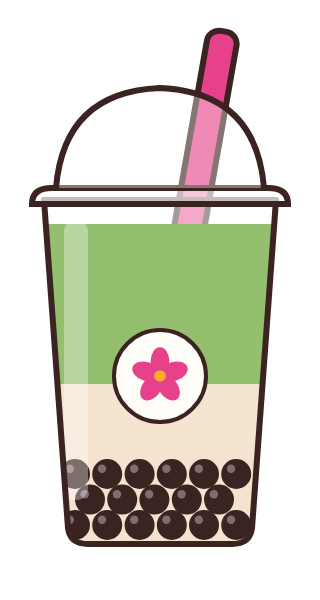 Matcha milk illustration