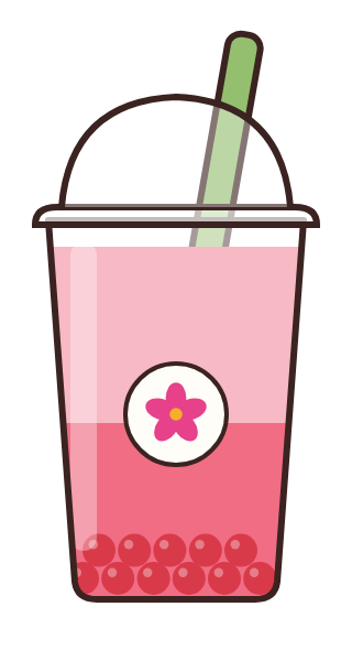 Strawberry with popping boba illustration