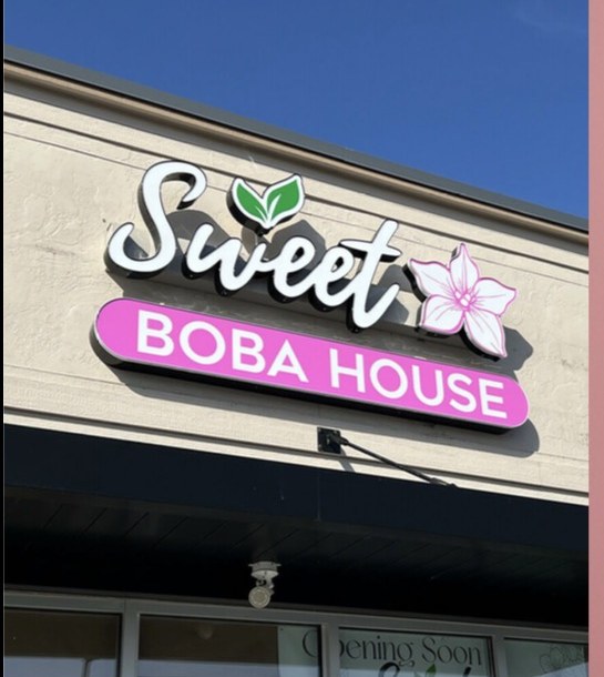 Sweet Boba House storefront sign on Craig Road, Eau Claire